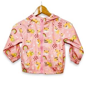 Shiba Inu Print Toddler Hooded Jacket So Cute Dog “Be a Happy Kid” Kawaii
